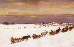 Powrót z polowania na saniach (1890)